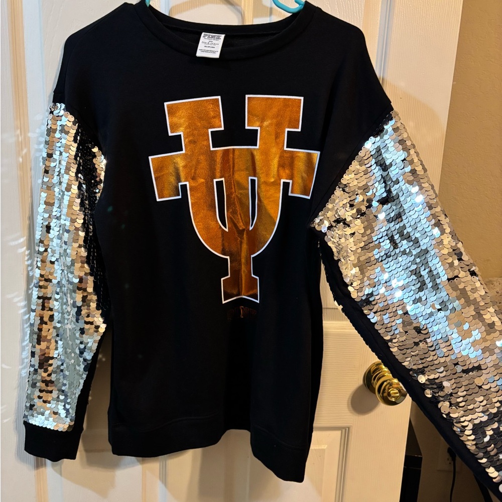 PINK Victoria's Secret UT Austin Sequin Sweatshirt OBO